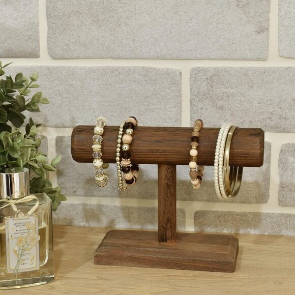 Antique Wooden Jewelry Display Stand - Elegant Rustic Bracelet & Necklace Holder - Picture 8 of 8
